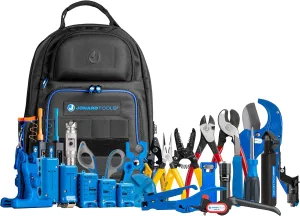 Jonard Tools TK-199B Ultimate Fiber Prep Backpack Kit – Complete 28 Piece Fiber Optic Cable Access and Termination Solution with Rugged Technicians Tool Backpack