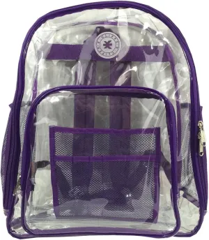 K-Cliffs Large Transparent Backpack Clear Heavy Duty School Bag Durable Student Bookbag See Through Vinyl Daypack Workbag
