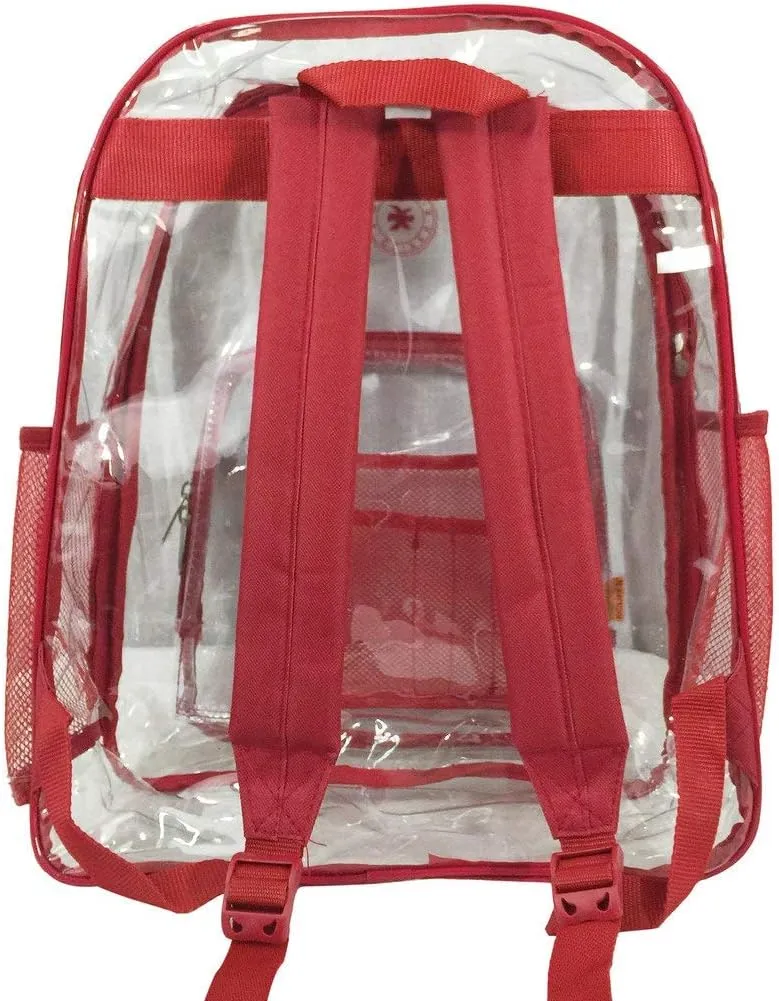 K-Cliffs Large Transparent Backpack Clear Heavy Duty School Bag Durable Student Bookbag See Through Vinyl Daypack Workbag