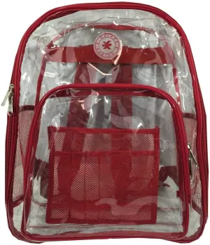 K-Cliffs Large Transparent Backpack Clear Heavy Duty School Bag Durable Student Bookbag See Through Vinyl Daypack Workbag