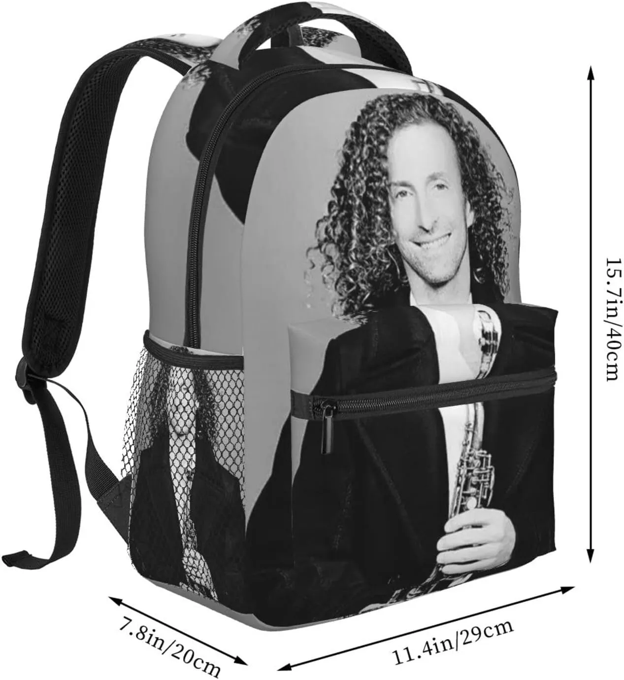 K-enny G lightweight casual student backpack with adjustable shoulder straps and cushioned back for comfort Black