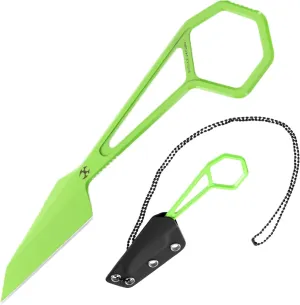 KANSEPT Hex Exclusive Neck Knife Sandvik Steel Coated in Neon Green Designed by Ostap Hel
