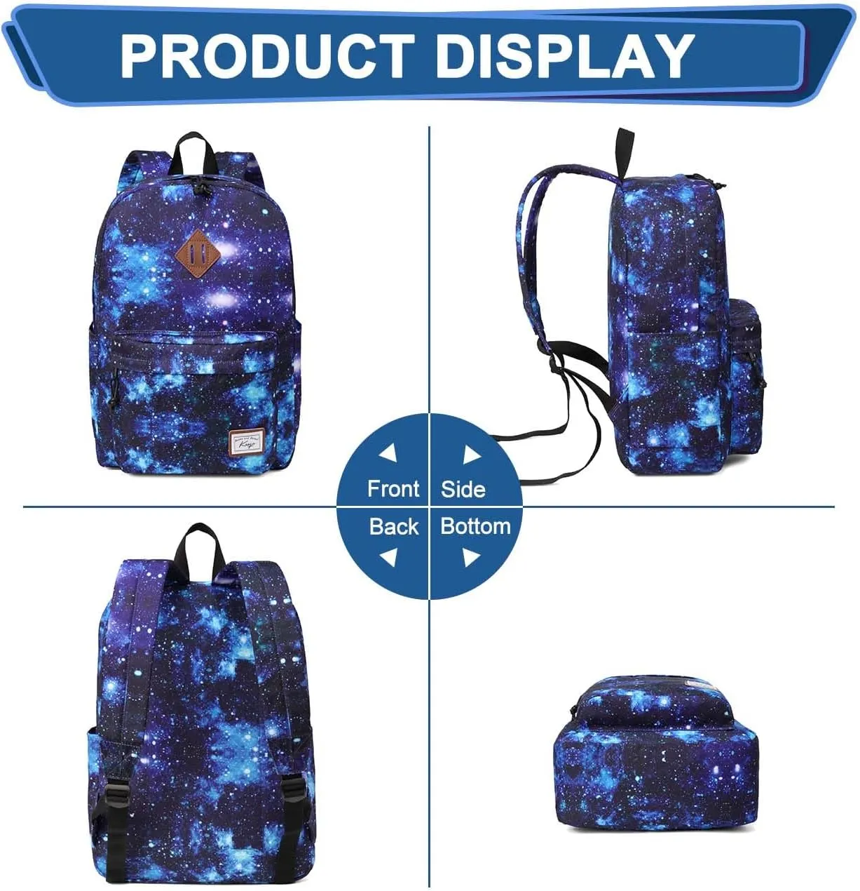 Kasqo Backpack for Women Men,Classic Lightweight Water-Resistant Bookbag for Teen Girls Boys,Travel School Casual Daypack