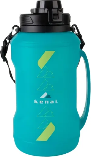 KENAI Collapsible 64oz Water Bottle | Ergonomic Handle | Half Gallon Capacity | For Camping Travel Hiking Sports | Glacier Blue