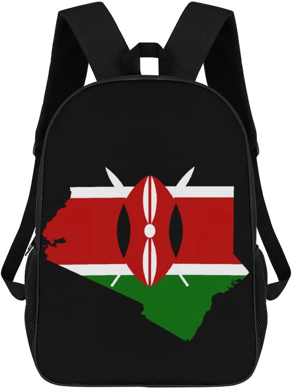 Kenya Flag Map Travel Laptop Backpack for Men Women Fashion 17 Inch Shoulder Bag Bookbag Daypack
