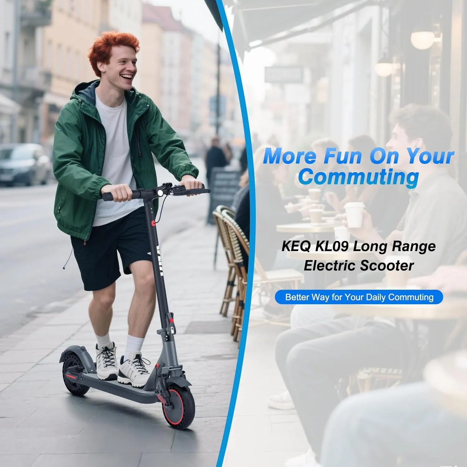 KEQ Electric Scooter for Adults Commuting, Foldable and Portable 8.5"/10" Tires,19/22Mph,350W/500W Motor, 21-30 Miles Range,Foldable E-Scooter with Dual Brake and Suspension,APP Control（K01Pro/KL09）