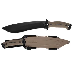 Kershaw Camp 10″ Fixed Blade Knife Tan Handle W/Sheath