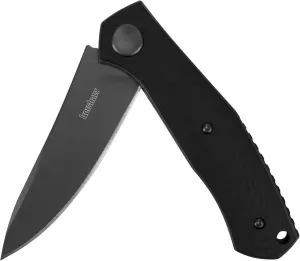 Kershaw Concierge Pocketknife (4020); 8Cr13MoV Modified Drop Point Blade; Gray Titanium Carbo-Nitride Coating; Black G10 Handle; KVT Ball-Bearing Manual Open; Liner Lock; Recessed Pocketclip; 4.3 oz