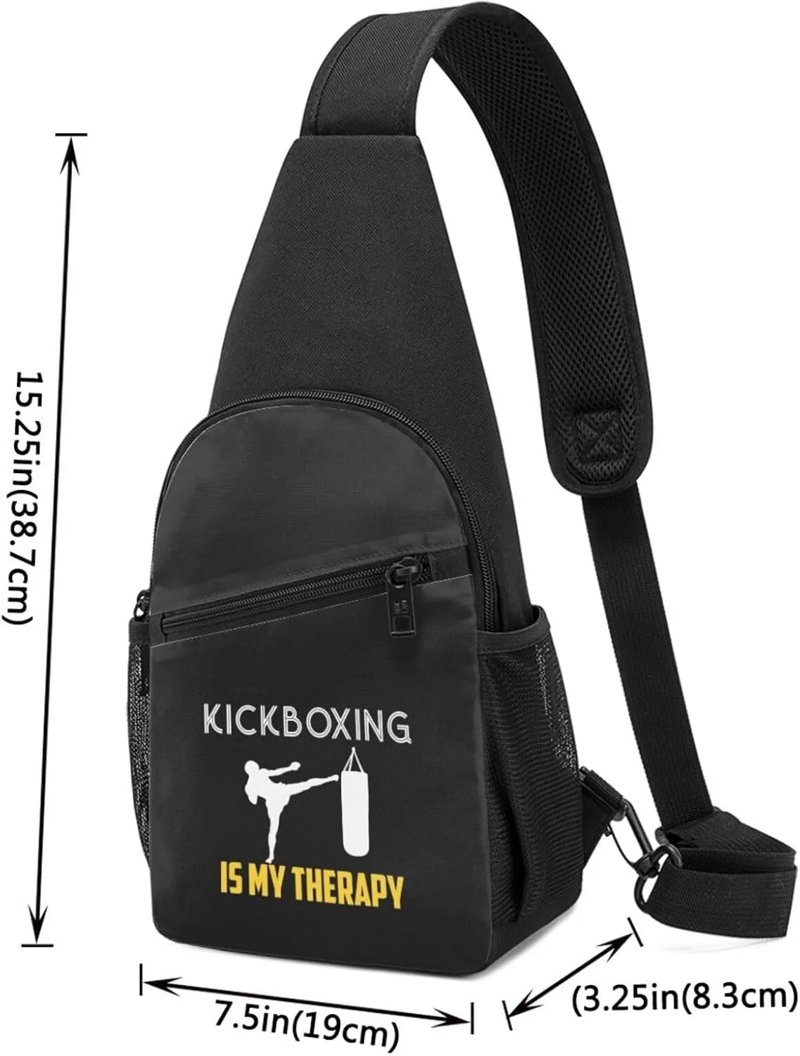 Kickboxing Is My Therapy Unisex Chest Bag Lightweight Crossbody Shoulder Bag Travel Pocket