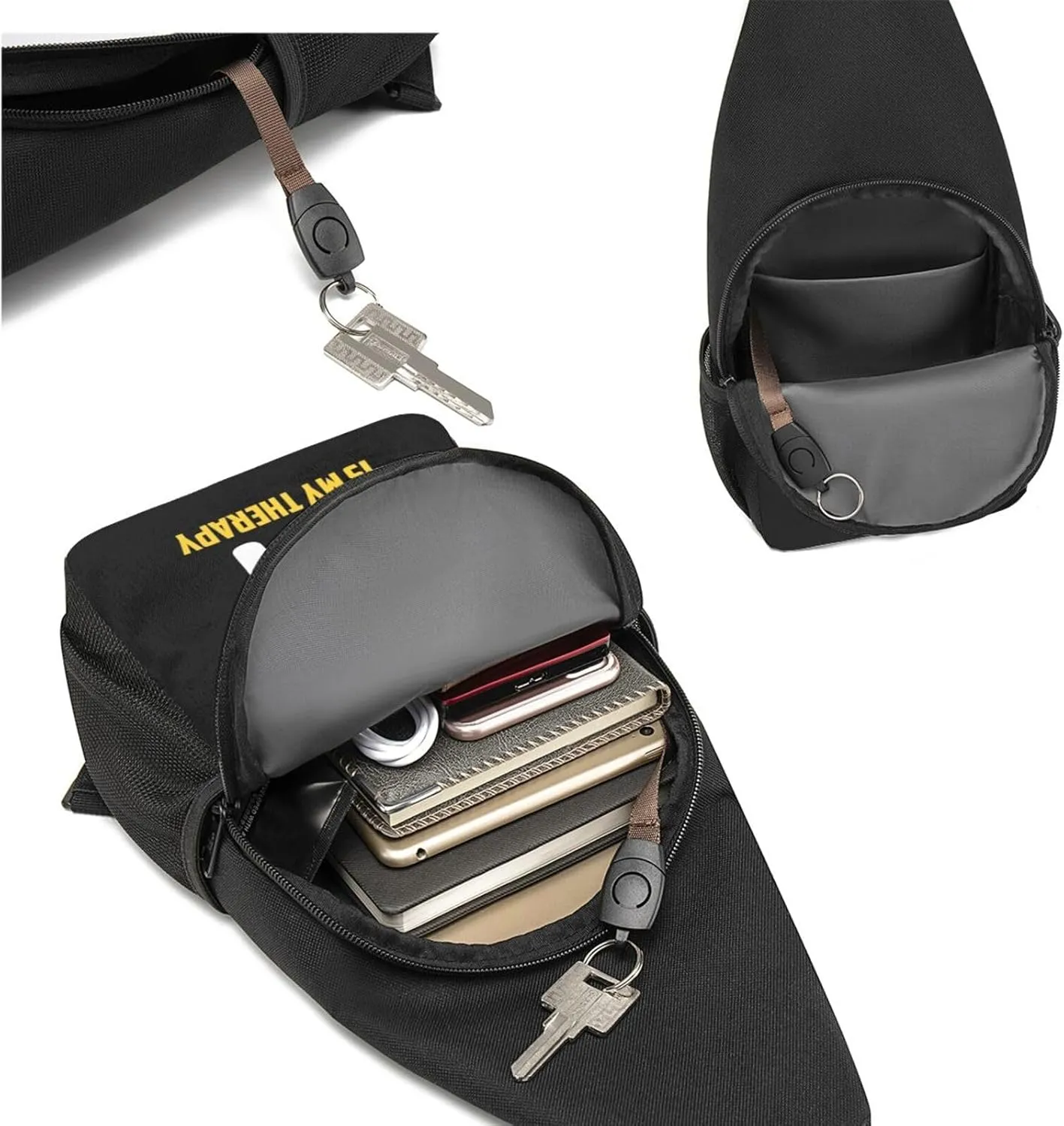 Kickboxing Is My Therapy Unisex Chest Bag Lightweight Crossbody Shoulder Bag Travel Pocket