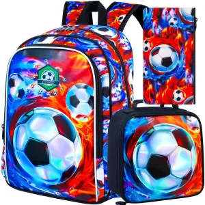 Kickoff Kids Soccer Backpack Set with Lunch Gear