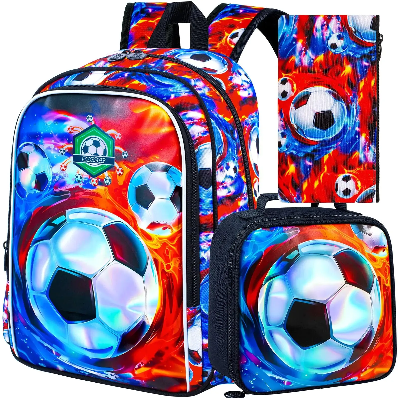 Kickoff Kids Soccer Backpack Set with Lunch Gear