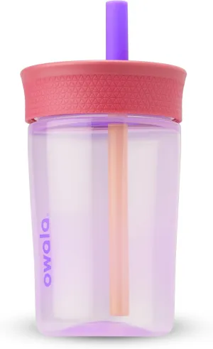 Kids Insulation BPA-Free Plastic Tumbler with Spill Resistant Flexible Straw, Easy to Clean, Kids Water Bottle, Great for Travel, Dishwasher Safe, 15 Oz, Pink and Purple (Lilac Rocket)