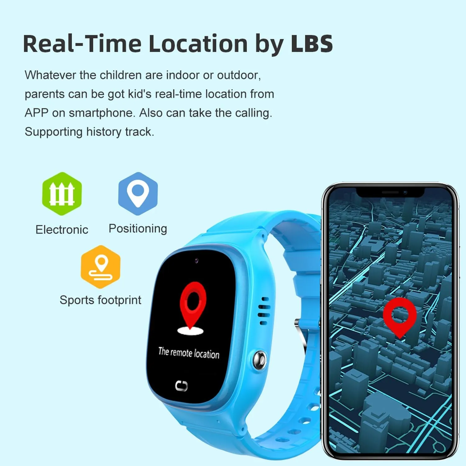 Kids Smart Watch with GPS Tracker,Waterproof Smartwatch for Kid with Voice Chat Call Pedometer SOS Camera Alarm Clock 12hrs Time HD Touch Screen Birthday Gifts for 3-12 Years Girls Boys (Blue)