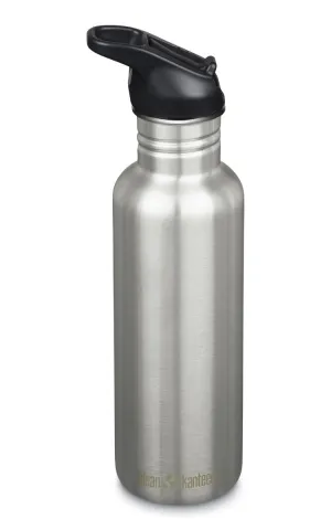KLEAN KANTEEN Classic 800ml Water Bottle Flip Seal Sports Cap-BRUSH STAINL