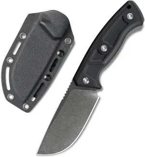 Knives 14C28N Steel Fixed Blade Tactical Knife with kydex sheath for Men EDC Outdoor Camping Survival Hunting (Black stone wash black G10 handle)
