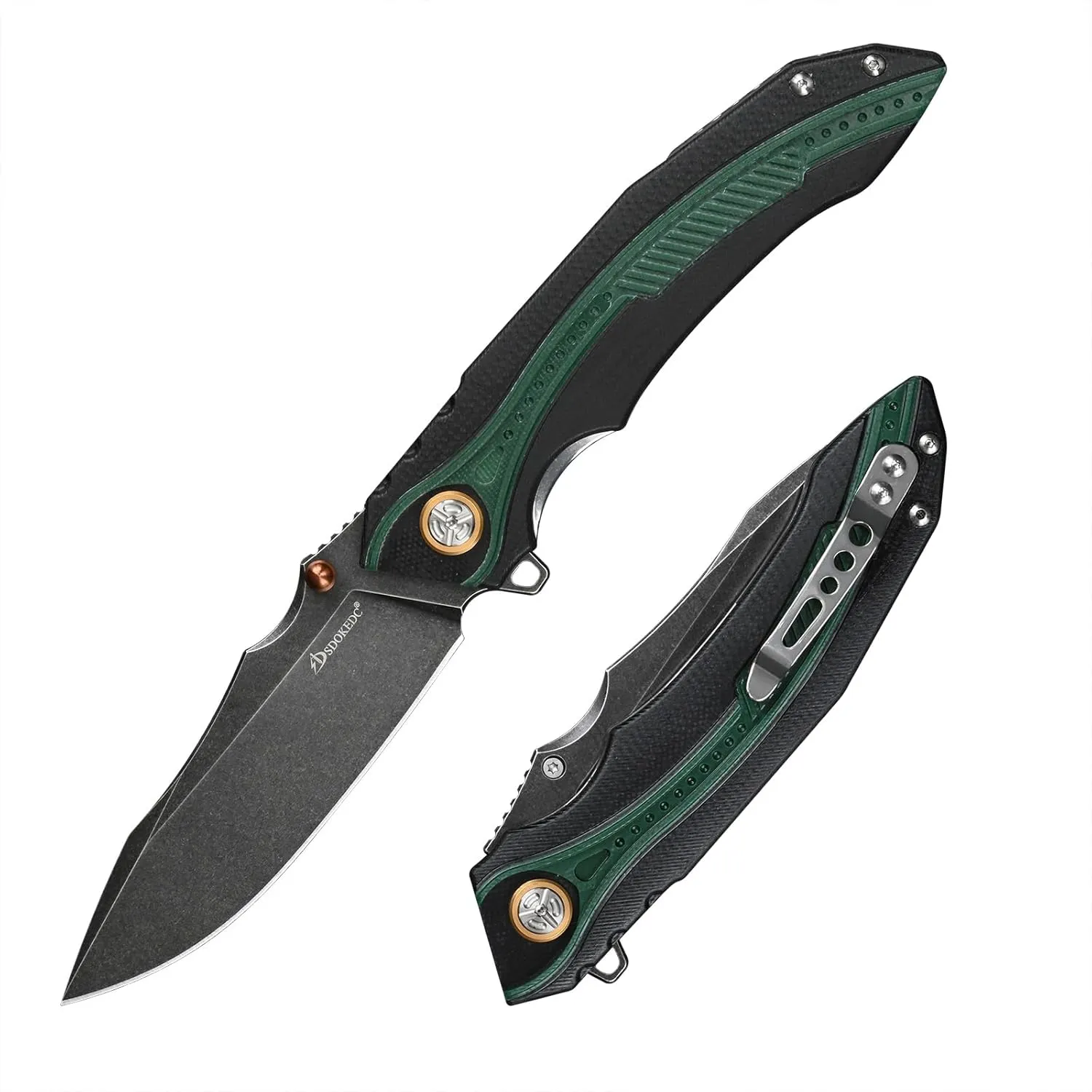Knives VG10 Steel Ball Bearing Folding Knife for Men G10 Handle EDC Tactical Pocket Knife for Outdoor Camping Hunting Survival (Black stone wash)