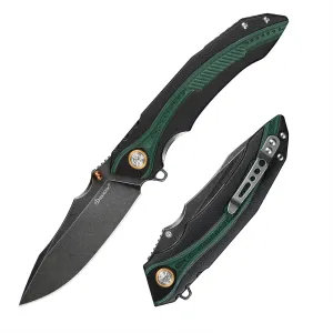 Knives VG10 Steel Ball Bearing Folding Knife for Men G10 Handle EDC Tactical Pocket Knife for Outdoor Camping Hunting Survival (Black stone wash)