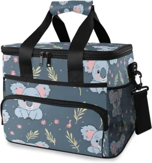 Koala Forest Blue Animal Cooler Bag Insulated Cooler Soft Sided Cooler 24 Can Portable Picnic Bag Large Leakproof Lunch Bag Box for Beach Grocery Camping Travel Car Men Women