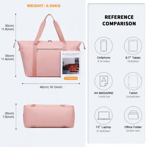 Kono Multifunctional Large Capacity Lightweight Water-Resistant Travel and Gym Duffel Bag with Wet and Dry Separation Compartment - Pink