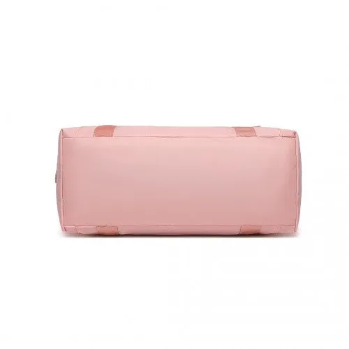 Kono Multifunctional Large Capacity Lightweight Water-Resistant Travel and Gym Duffel Bag with Wet and Dry Separation Compartment - Pink