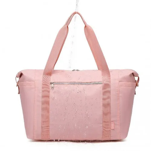 Kono Multifunctional Large Capacity Lightweight Water-Resistant Travel and Gym Duffel Bag with Wet and Dry Separation Compartment - Pink