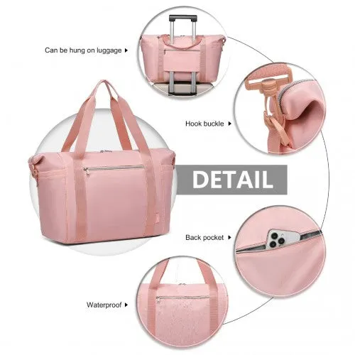 Kono Multifunctional Large Capacity Lightweight Water-Resistant Travel and Gym Duffel Bag with Wet and Dry Separation Compartment - Pink