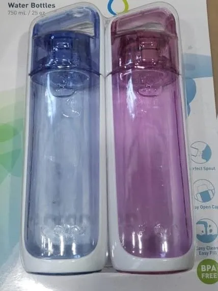 KOR Water Bottles, 750ml/25oz, BPA Free, 2-Pack, Blue and Lavender