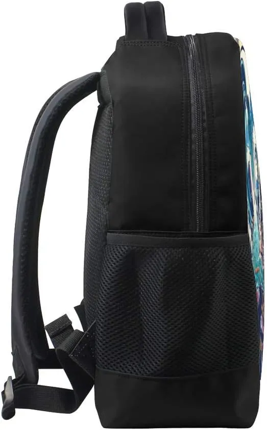 Kuizee Classic Backpack Schoolbag Adjustable Padded Shoulder Straps Daypack ﻿Fantasy Mermaid Sitting Vintage Art Nouveau Design Casual Bags Durable College Daily 16Inch