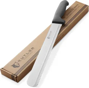 KUTLER Professional 12-Inch Bread Knife and Cake Slicer with Serrated Edge - Ultra-Sharp Stainless Steel Cutlery
