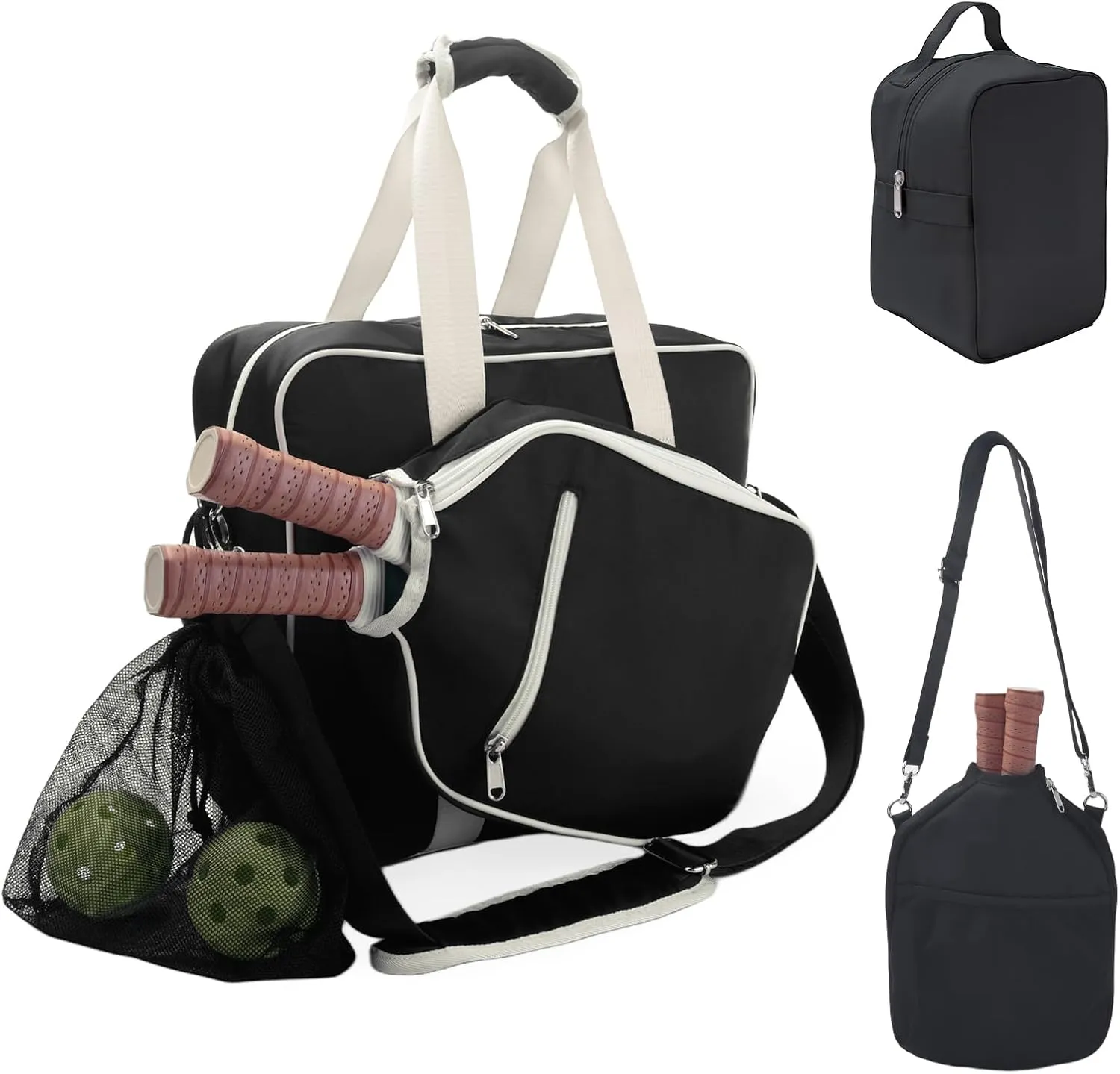 LAKE OF FIRE 3-in-1 Pickleball Bag Set, Pickleball Tote Bag for Women & Men with Thermal Cooler Purse & Paddle Sleeves