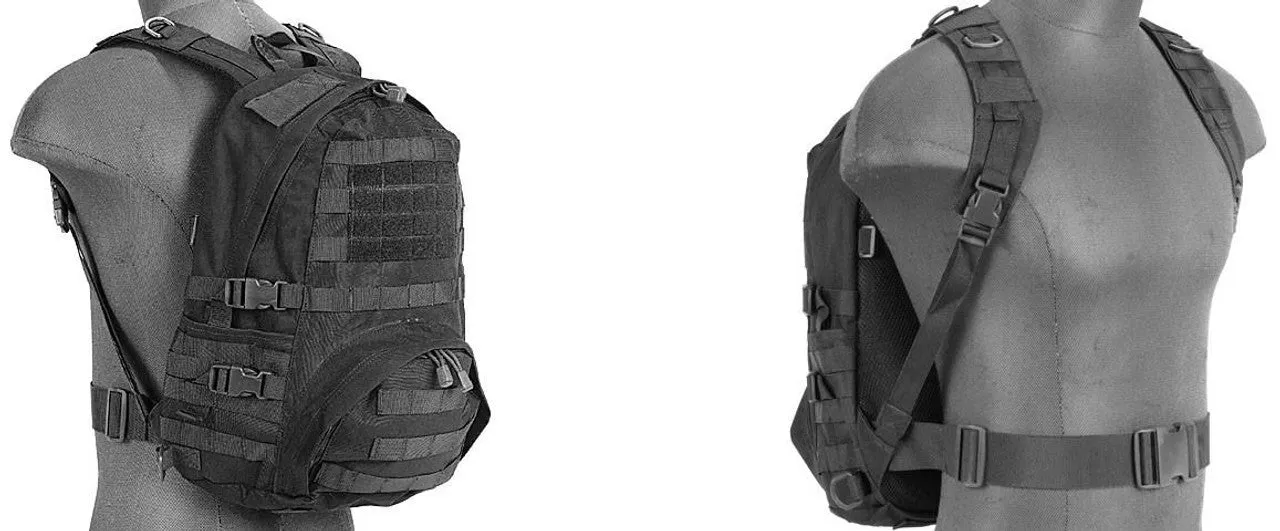 Lancer Tactical Nylon Patrol Backpack, Black | Durable Tactical Backpack