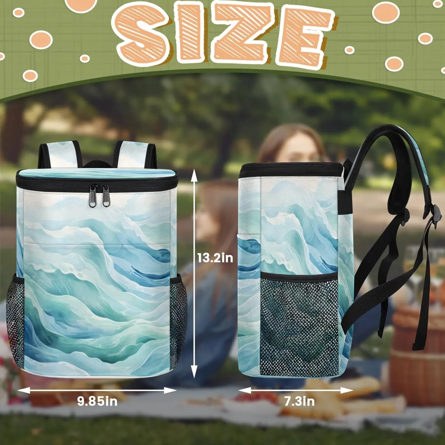 Large Insulated Cooler Backpack, Leak Proof Backpack 30 Cans, Cooler Bag for 12h Hot/Cold Retention