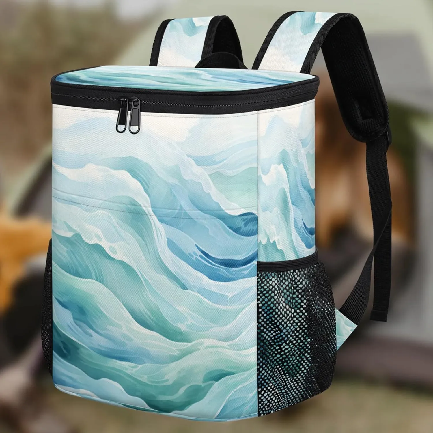 Large Insulated Cooler Backpack, Leak Proof Backpack 30 Cans, Cooler Bag for 12h Hot/Cold Retention