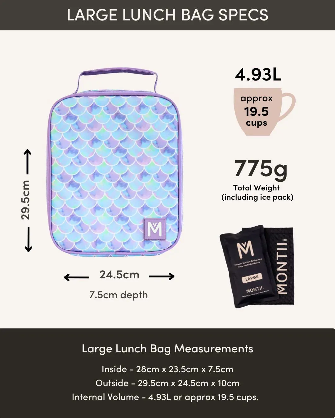 Large Insulated Lunch Bag | Ripple Camelia