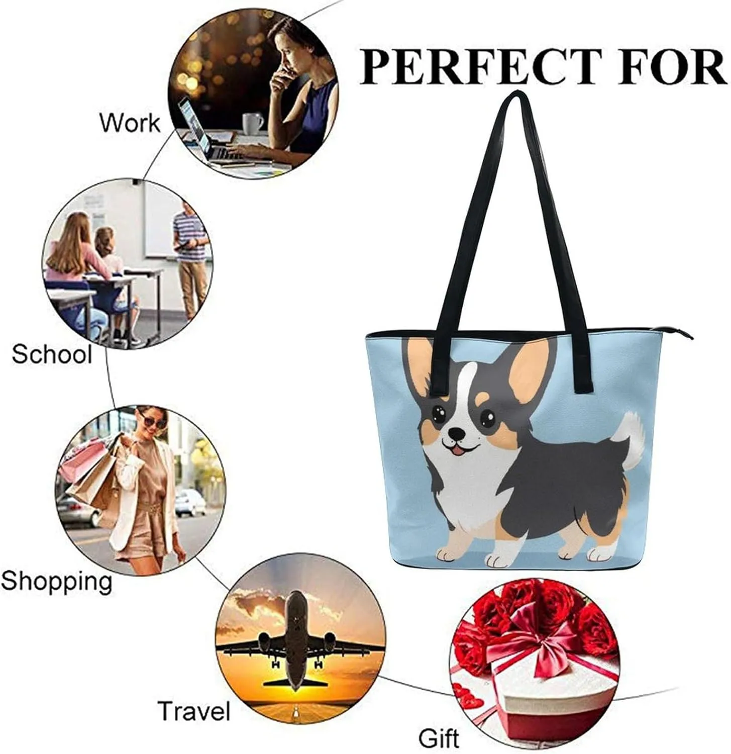 Large Leather Handbag Unisex Travel Lightweight Tote Bag For Daily Use