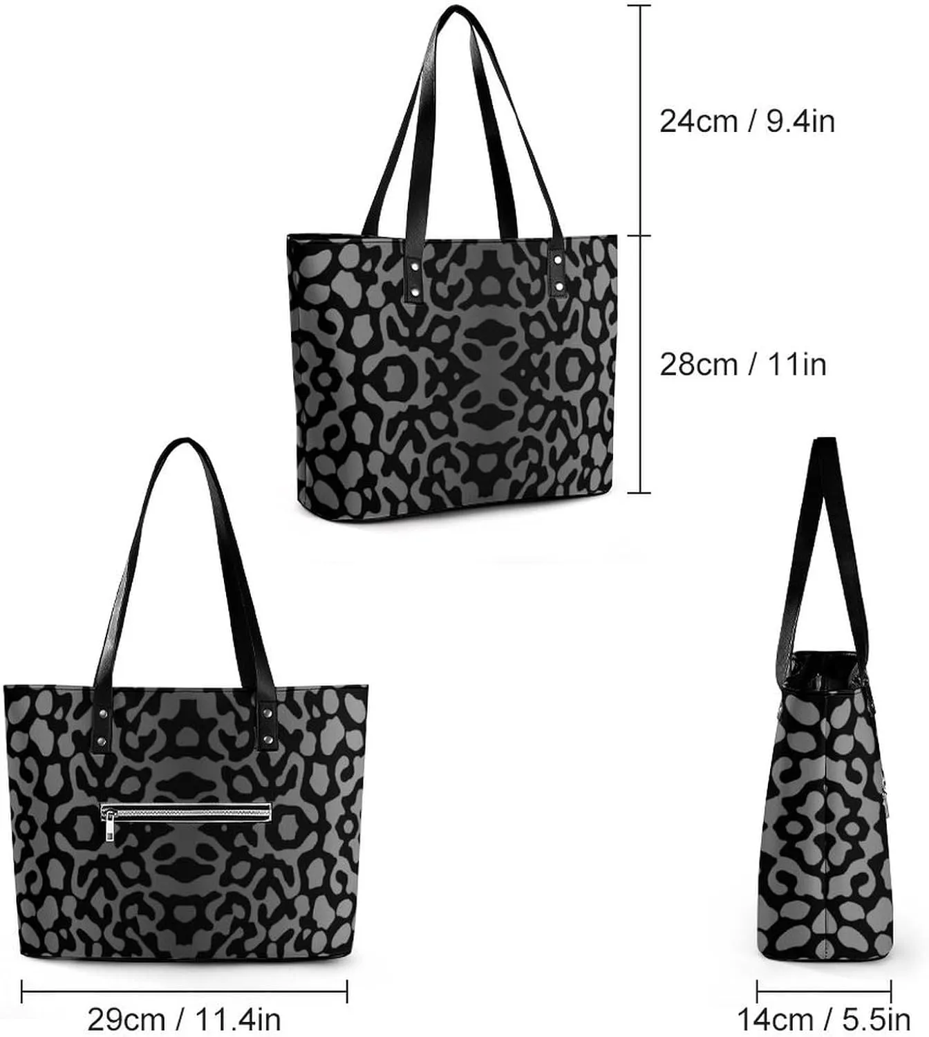 Large Leather Handbag Unisex Travel Lightweight Tote Bag For Daily Use