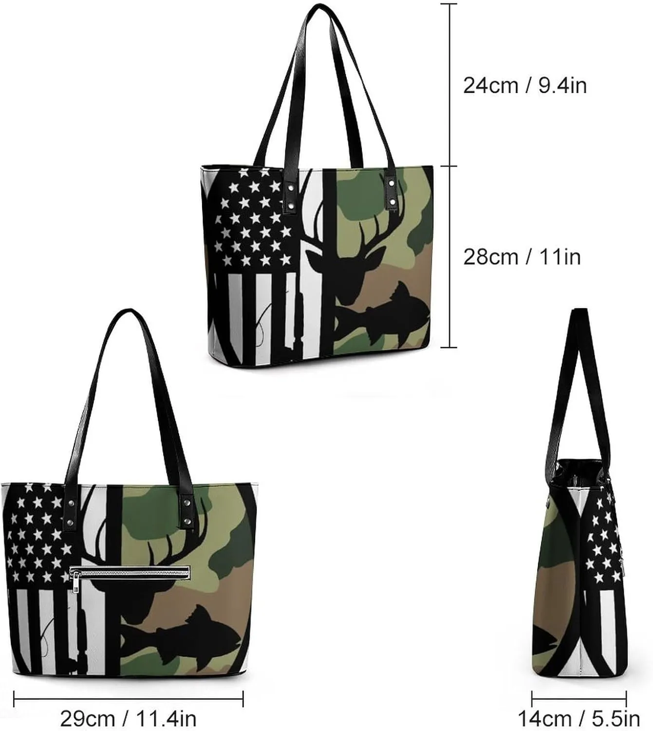 Large Leather Handbag Unisex Travel Lightweight Tote Bag For Daily Use