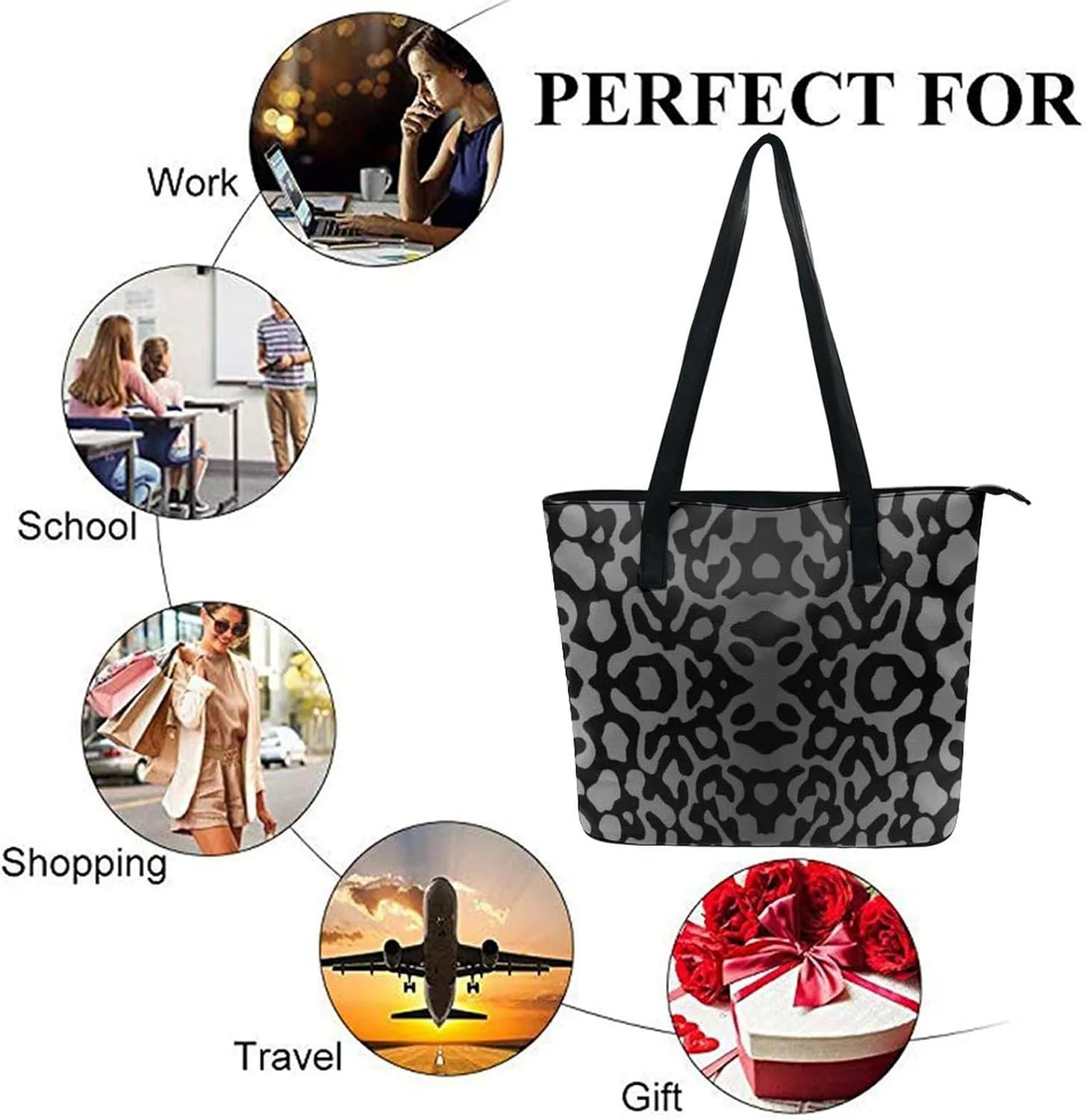 Large Leather Handbag Unisex Travel Lightweight Tote Bag For Daily Use
