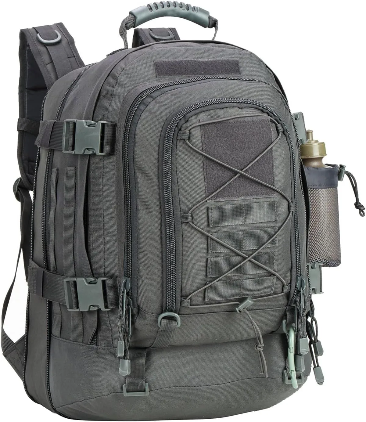 Large Military Bug Out Bag 3 Day Pack Expandable Backpack Army Daypack for Outdoor Hiking Hunting (Grey)