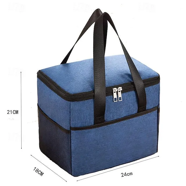 Large Oxford Cloth Lunch Bag Back to School - Waterproof Insulated Tote, High Capacity Picnic Cooler Bag, Ionized Thermal Lunchbox Carrier