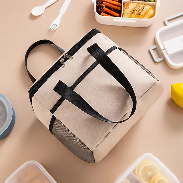 Large Oxford Cloth Lunch Bag Back to School - Waterproof Insulated Tote, High Capacity Picnic Cooler Bag, Ionized Thermal Lunchbox Carrier