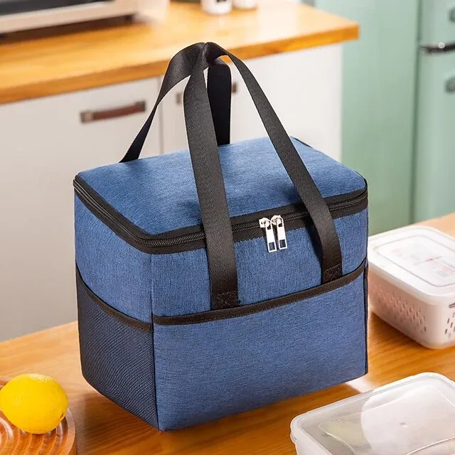 Large Oxford Cloth Lunch Bag Back to School - Waterproof Insulated Tote, High Capacity Picnic Cooler Bag, Ionized Thermal Lunchbox Carrier