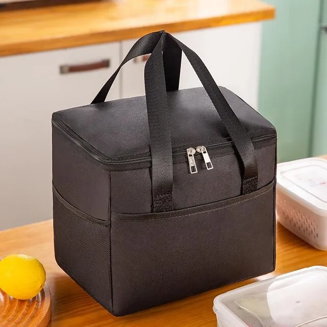 Large Oxford Cloth Lunch Bag Back to School - Waterproof Insulated Tote, High Capacity Picnic Cooler Bag, Ionized Thermal Lunchbox Carrier