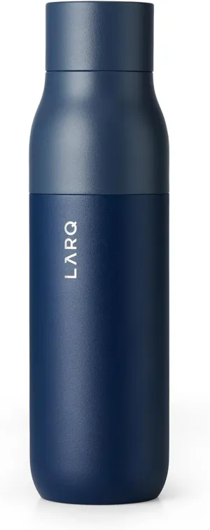 LARQ Bottle PureVis 17 oz - Self-Cleaning and Insulated Stainless Steel Water Bottle with UV Water Purifier and Award-winning Design | Reusable & Travel Friendly, Monaco Blue
