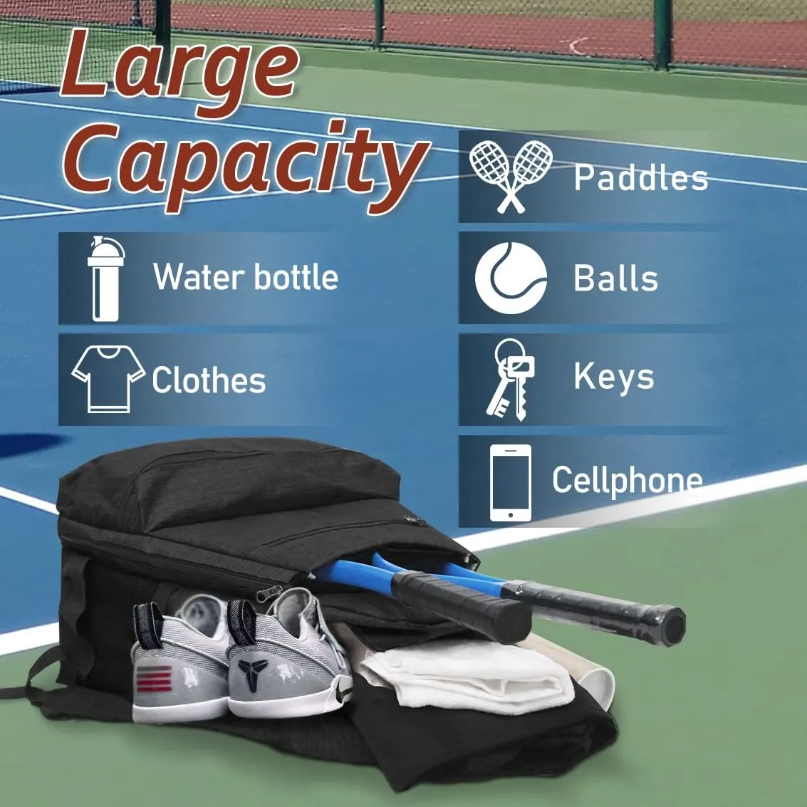 Layway Tennis Backpack for Men Women,Tennis Rackets Bag to Carry Racquets of Racquetball, Squash,Badminton,Pickleball and Other Travel Sport Accessories