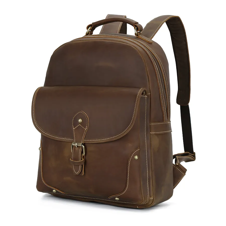 Leather Backpack for Work, Travel, and Everyday Use