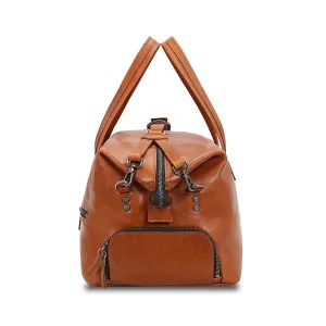Leather Travel Duffel Bag with Organized Storage Pockets