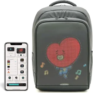 LED Backpack, Motorcycle Backpack with Programmable Screen, LED Bookbag, Large laptop Bag for women and men, Digital Screen Carry-On Bag for Traveling