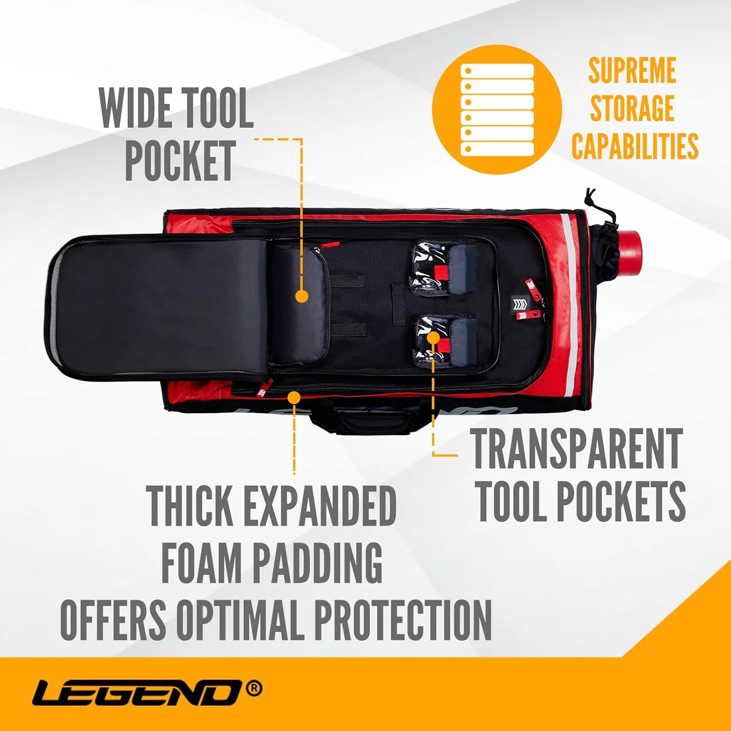 Legend XT720 Takedown Recurve Bow Case - Protective Nylon Archery Backpack Bag, Padded Recurve Bow and Arrow Case for Archery Accessories & Gears with Multiple Pockets, Arrow Tube Included